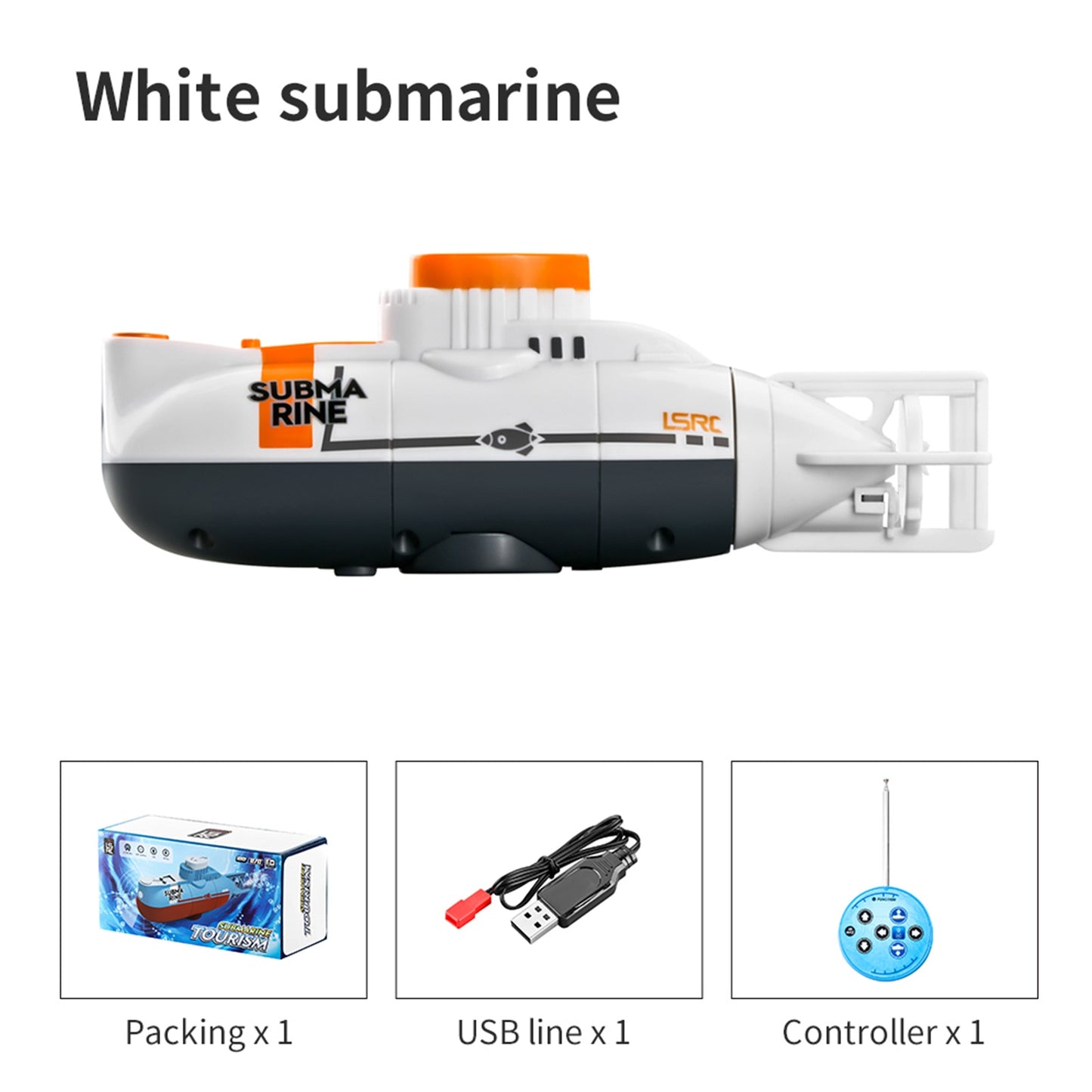 Mini Rc Boat Submarine, 0.1M/s Speed, Remote Control Boat, Waterproof Diving Toy