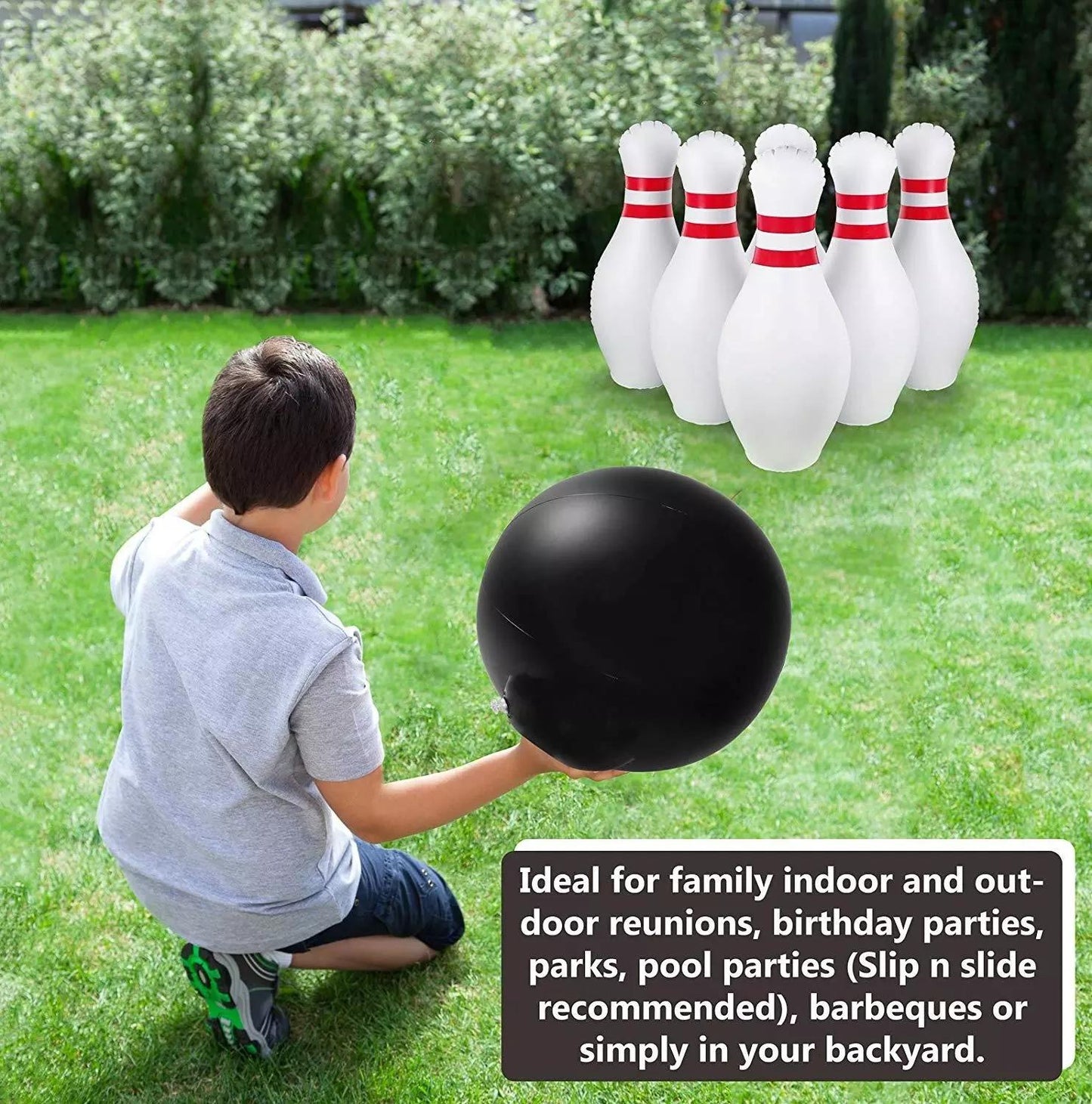 Giant Inflatable Bowling Set for Outdoors, Lawn Games for Family