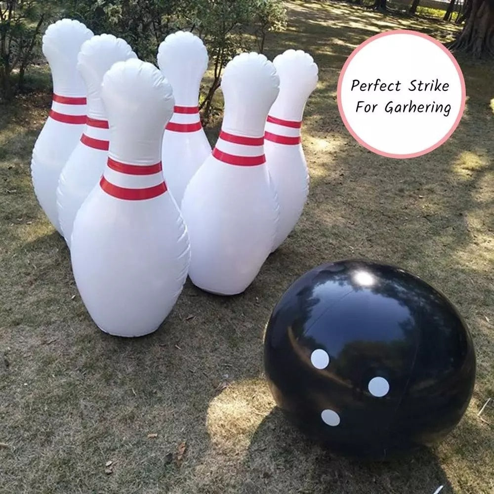 Giant Inflatable Bowling Set for Outdoors, Lawn Games for Family