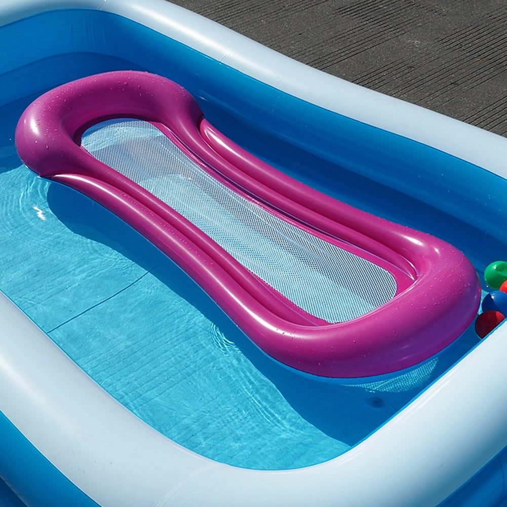 PVC Inflatable Floating Bed. Back allows air to circulate. Air Lounger Summer Water Sports Toys