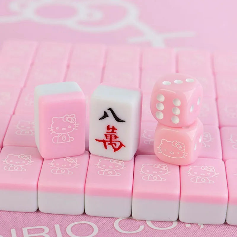 22MM Kawaii Sanrios Anime Hello Kitty Mini Mahjong.