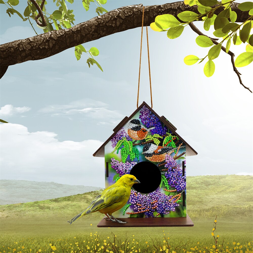 Special Shaped 5D DIY Diamond Painting Bird House. Embroidery for Mosaic Home Wall/Garden Decor Art