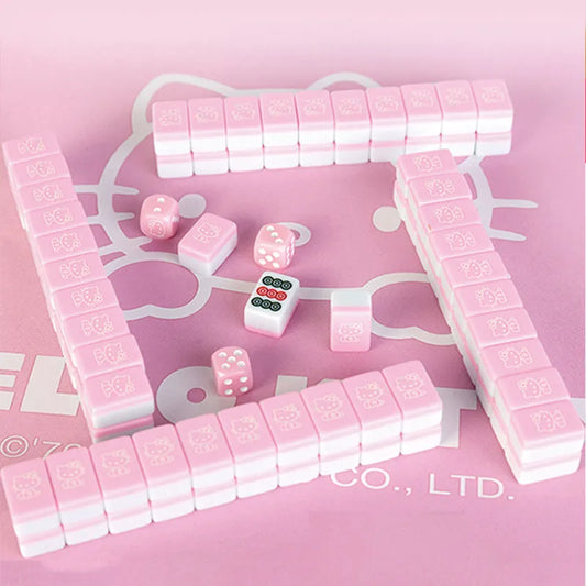 22MM Kawaii Sanrios Anime Hello Kitty Mini Mahjong.