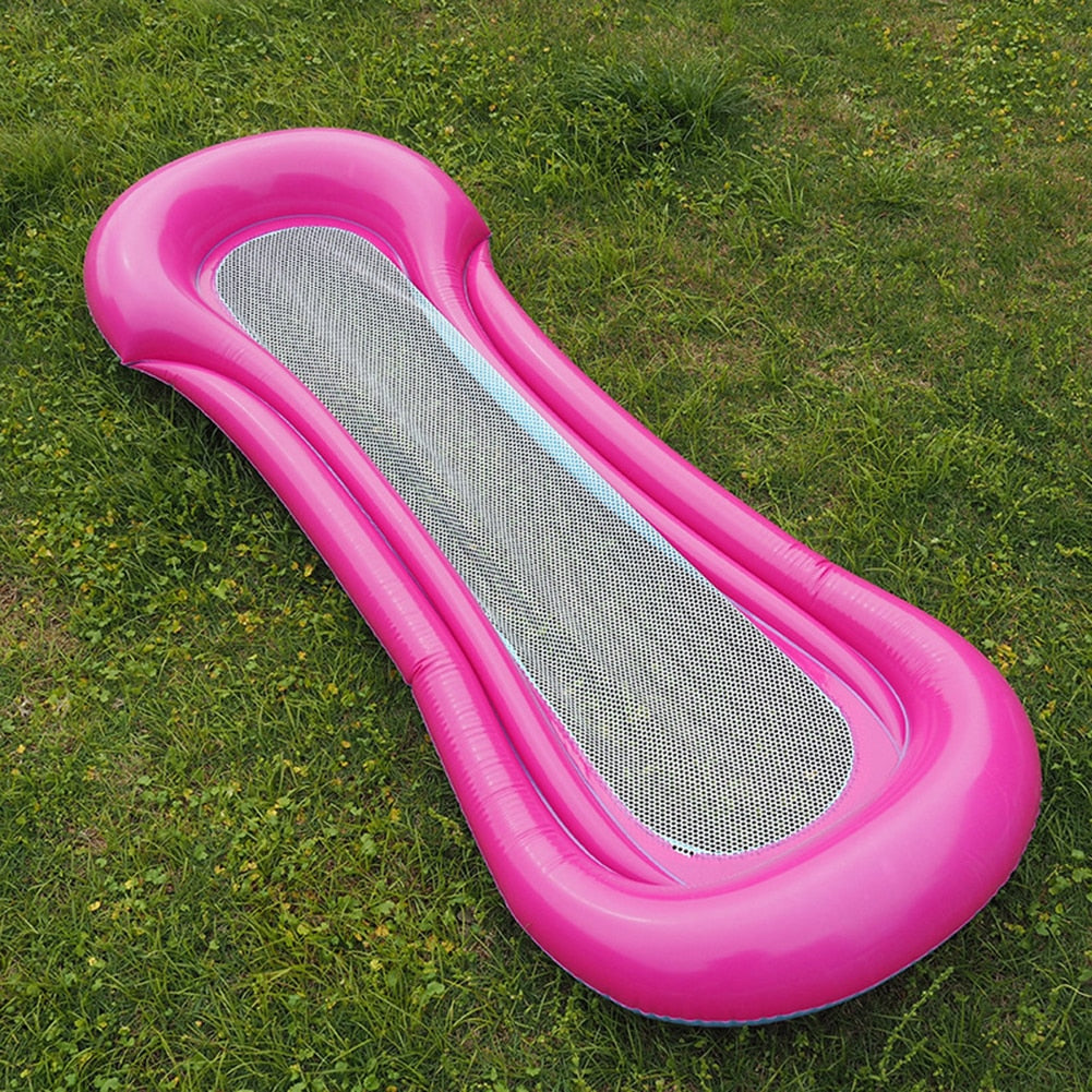 PVC Inflatable Floating Bed. Back allows air to circulate. Air Lounger Summer Water Sports Toys