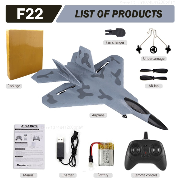 RC Plane F22 Camouflage Gray Glider. 2.4G RC Airplanes SU-35 EPP, Foam Aircraft SU-57