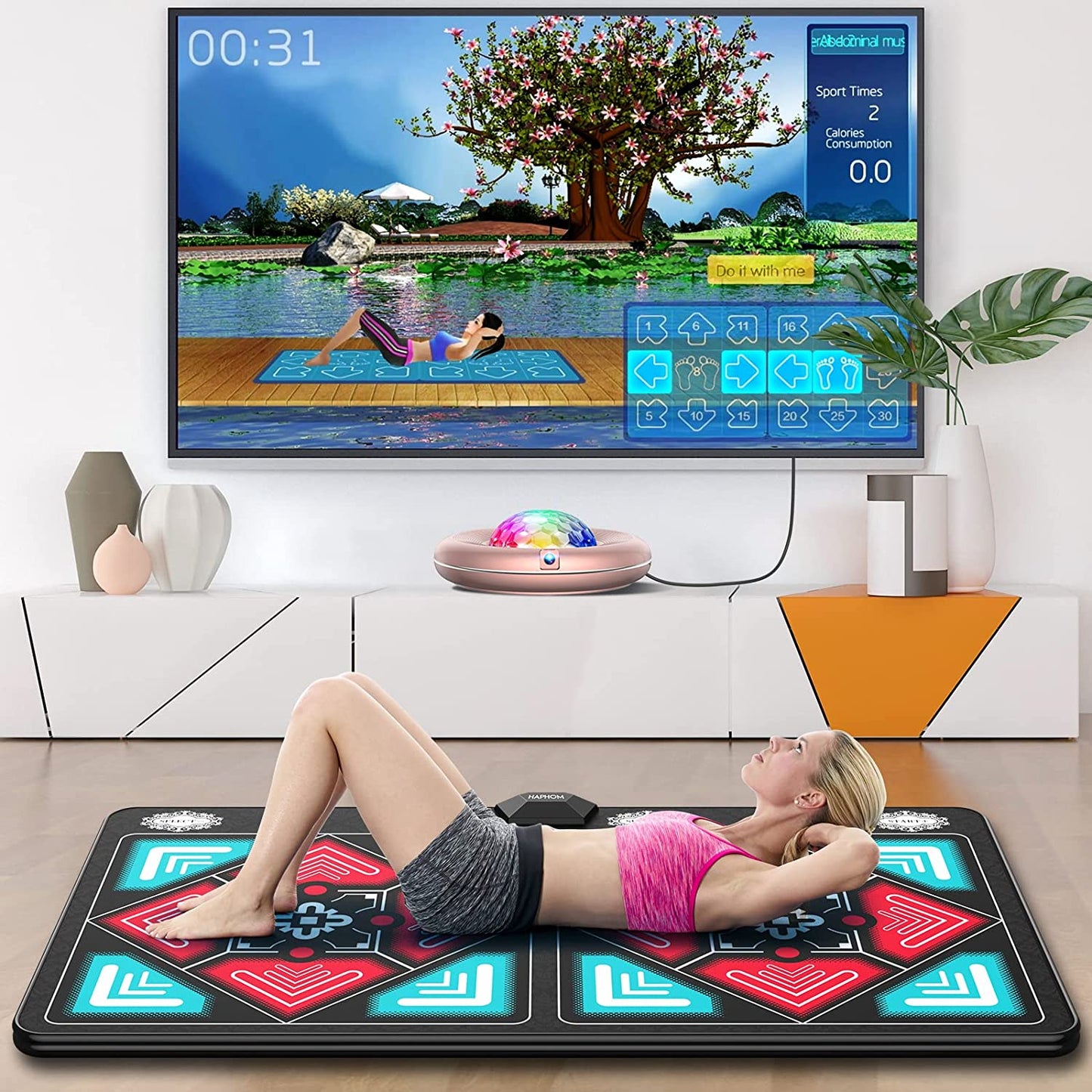 Floor Mat/with Game all. Uses TV or PC -  Motion Sensing Gamefor Family Fun. Wireless handle Controller Non-Slip Pad