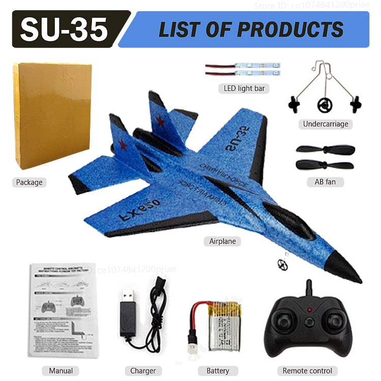 RC Plane F22 Camouflage Gray Glider. 2.4G RC Airplanes SU-35 EPP, Foam Aircraft SU-57