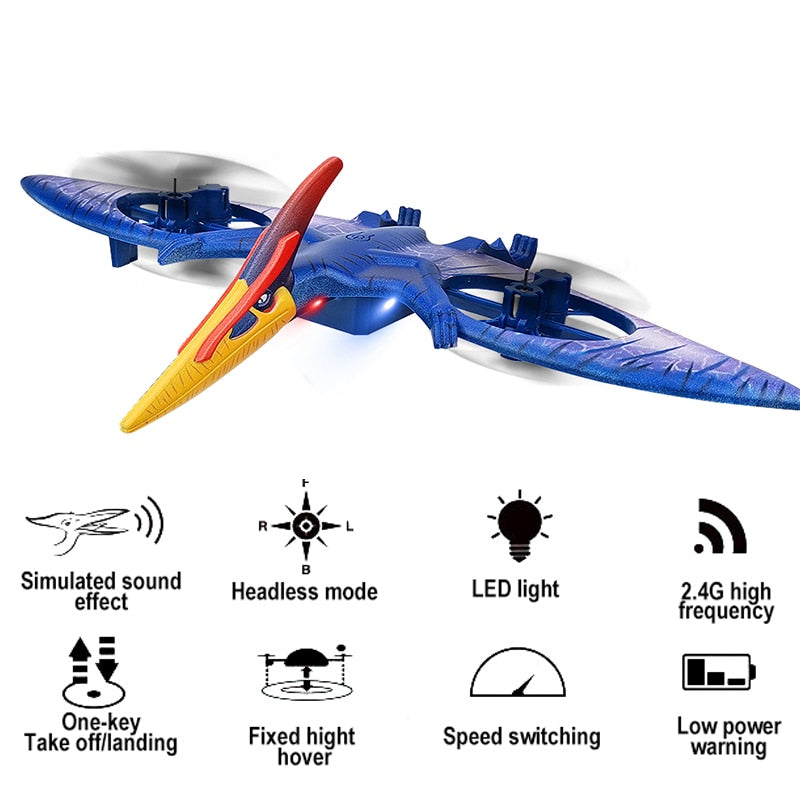 Mini Pterosaur Drone Dinosaur Remote Control Aircraft W/2.4G RC Helicopter Pterosaur Drone RC Plane