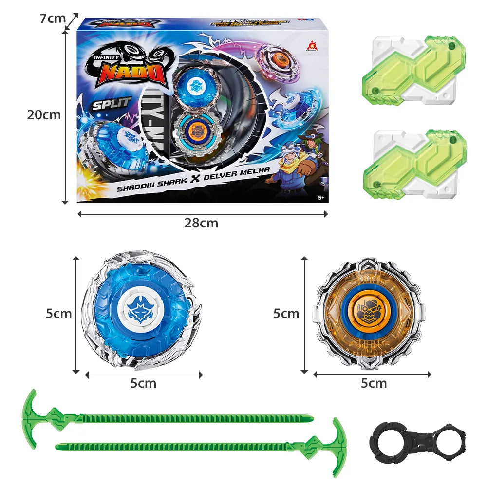 Infinity Nado 3 Original Split Series Metal Gyro Battle Set. 2 Modes Spinning Top