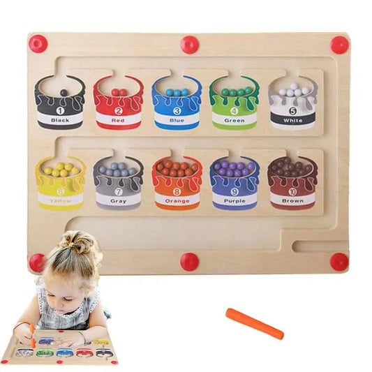 Magnetic Color Sorting Game. Fine Motor Skills enhanced, Montessori learning.