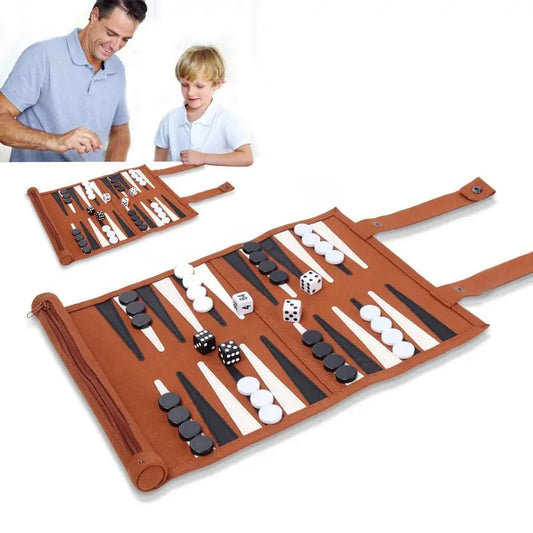 Portable Backgammon Board Game For adults/kids  Games Travel easily- just roll up!