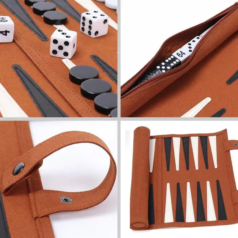 Portable Backgammon Board Game For adults/kids  Games Travel easily- just roll up!