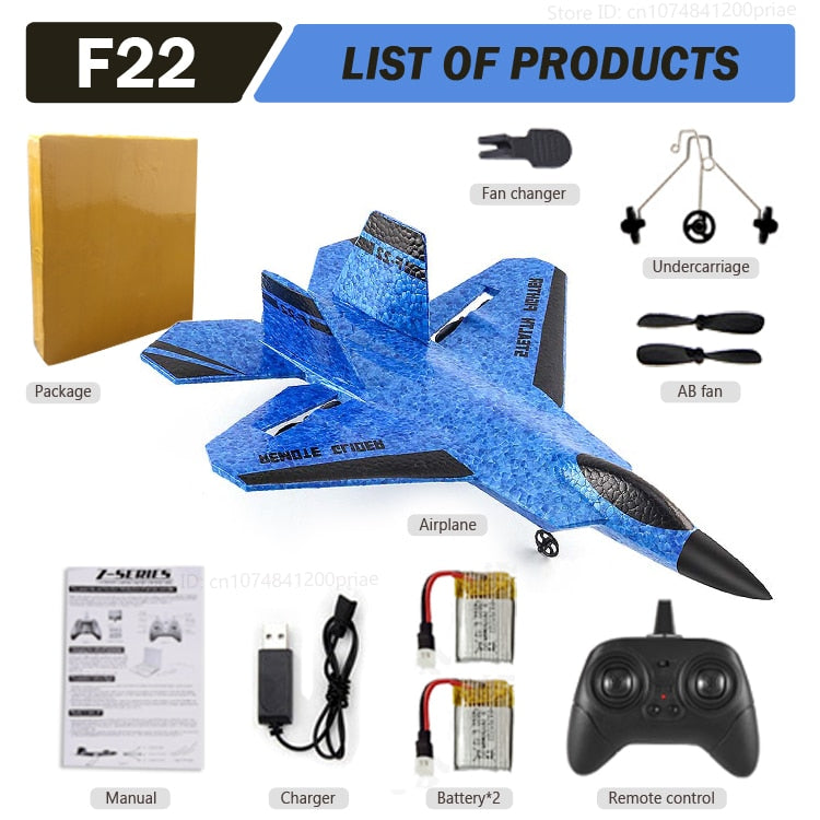 RC Plane F22 Camouflage Gray Glider. 2.4G RC Airplanes SU-35 EPP, Foam Aircraft SU-57