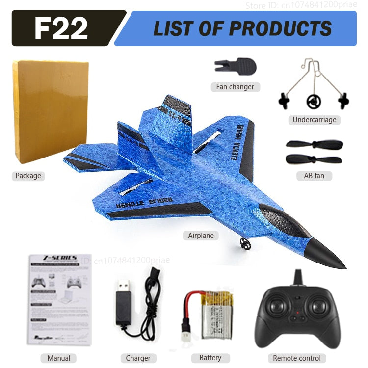 RC Plane F22 Camouflage Gray Glider. 2.4G RC Airplanes SU-35 EPP, Foam Aircraft SU-57