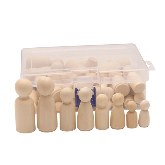 50pcs/box Wooden Figure Wooden Peg Dolls. Once Painted will be Decorative Doll People