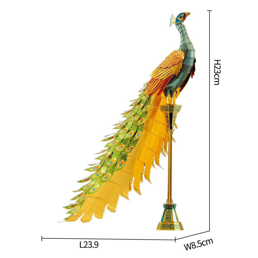 Colorful Peacock 3D Metal Puzzle - toysforparents