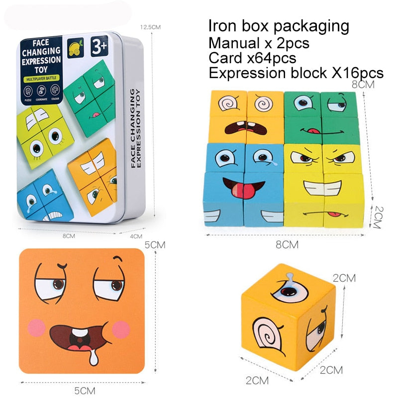 Cube Face Changing Building Blocks -- Montessori