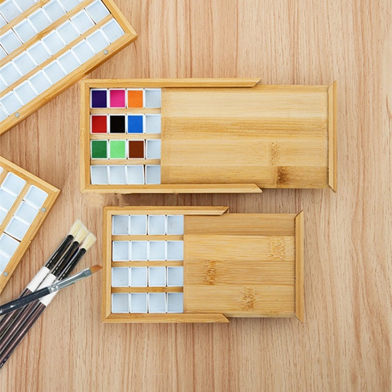 24 grid & 36 grid watercolor bamboo paint box - toysforparents