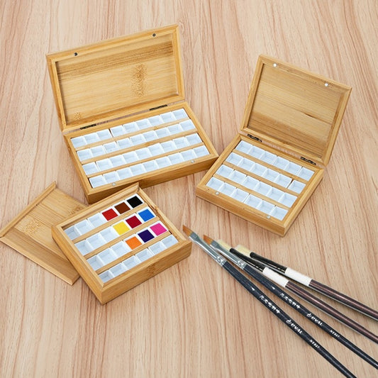 24 grid & 36 grid watercolor bamboo paint box - toysforparents