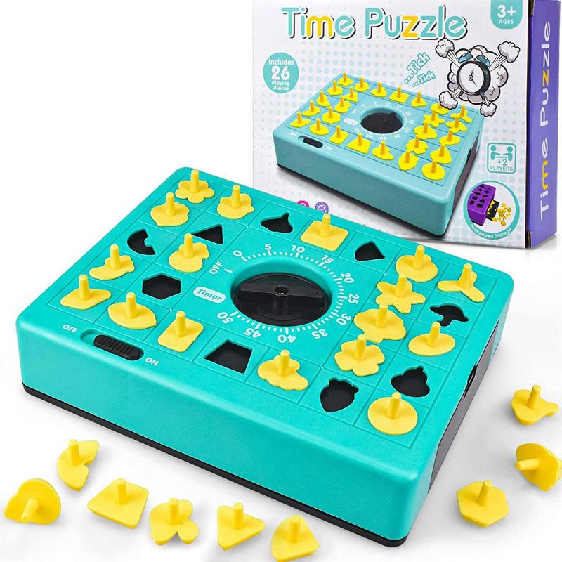 Shape Matching Pop-Up Tray Set W/Timer Family Board Kids Time Board Puzzle Toy Sorting Game Plaything For Boys Girls