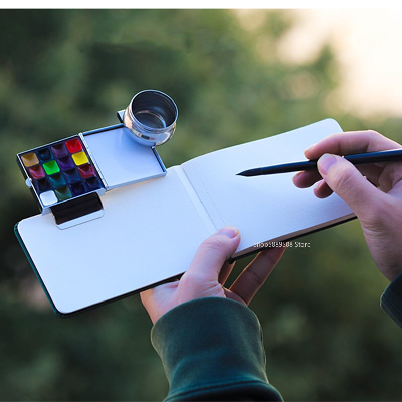 Mini Paint Box Watercolor w/Watercolor Empty Palette Box