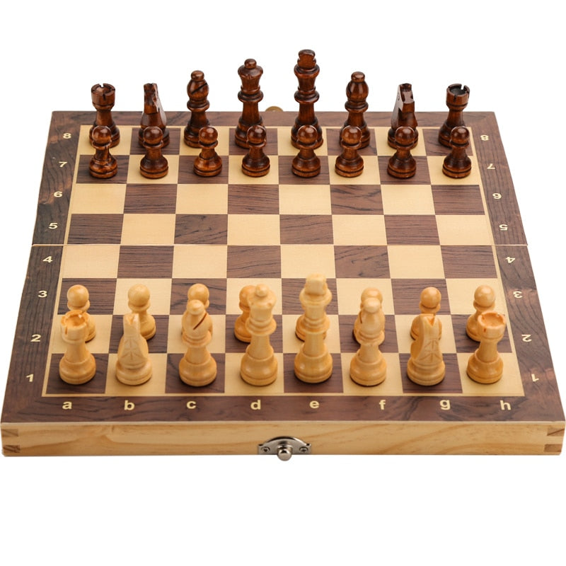 Magnetic Wooden Folding Chess Board 39cm*39cm Interior Storage