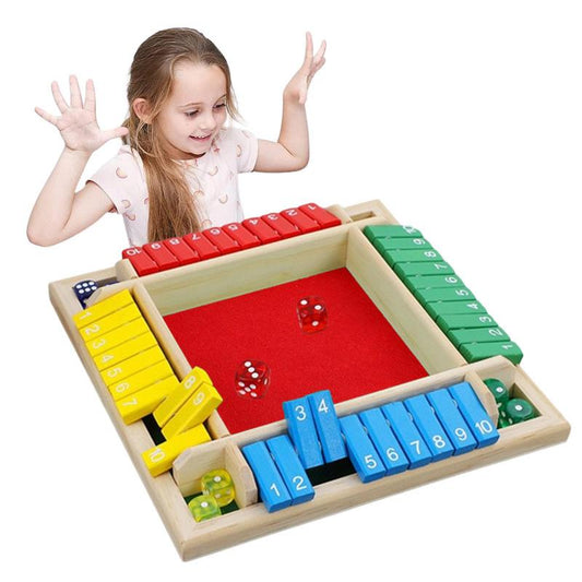 Wooden Board Math Game/w Flip flop Table/w 4 sides. Great Family Game