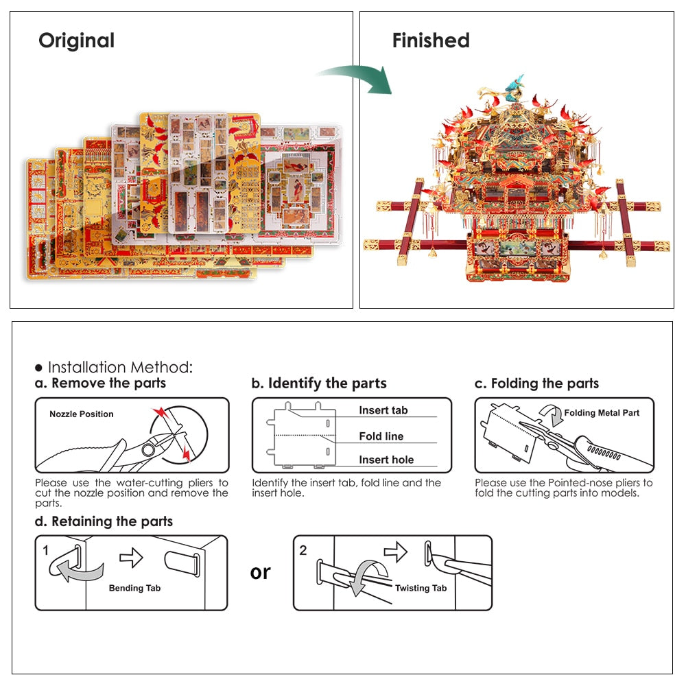 Bridal Sedan Chair 3D Metal Puzzle - toysforparents