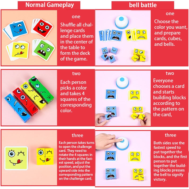 Cube Face Changing Building Blocks -- Montessori